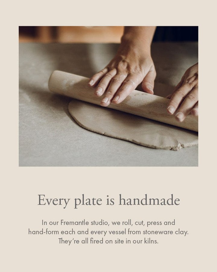 Every plate is handmade in the Winterwares studio in Fremantle