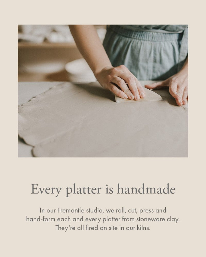 Every platter is handmade in the Winterwares studio in Fremantle