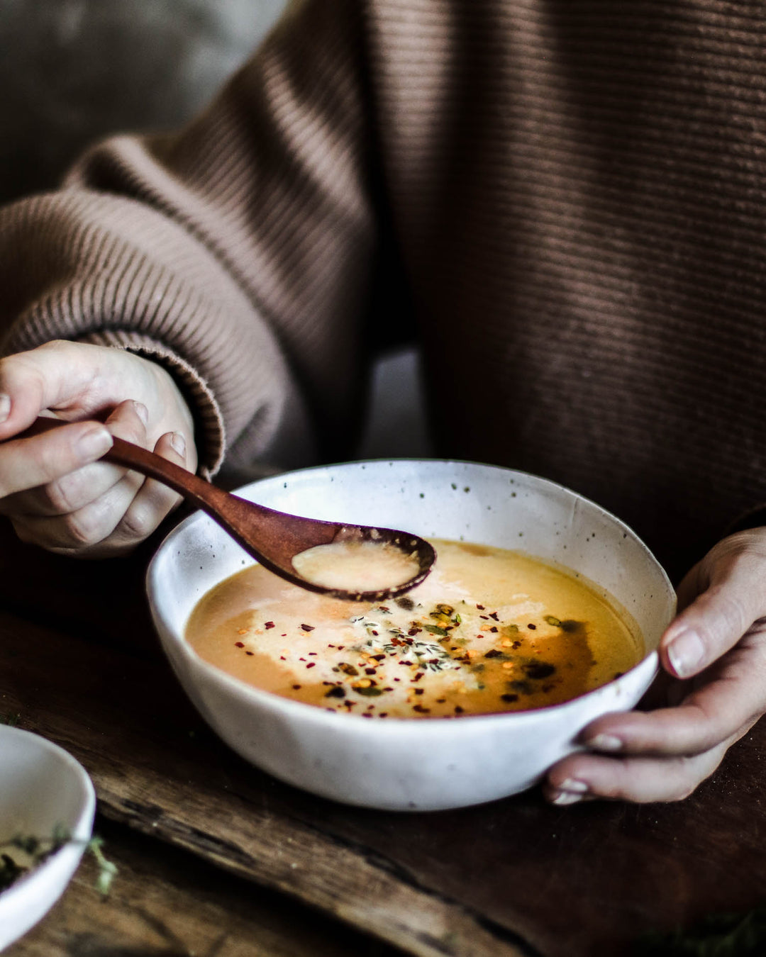 Hearty warming carrot soup