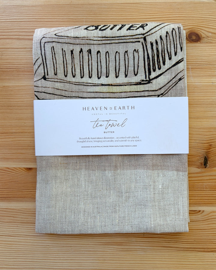 French Linen Tea Towel - Butter