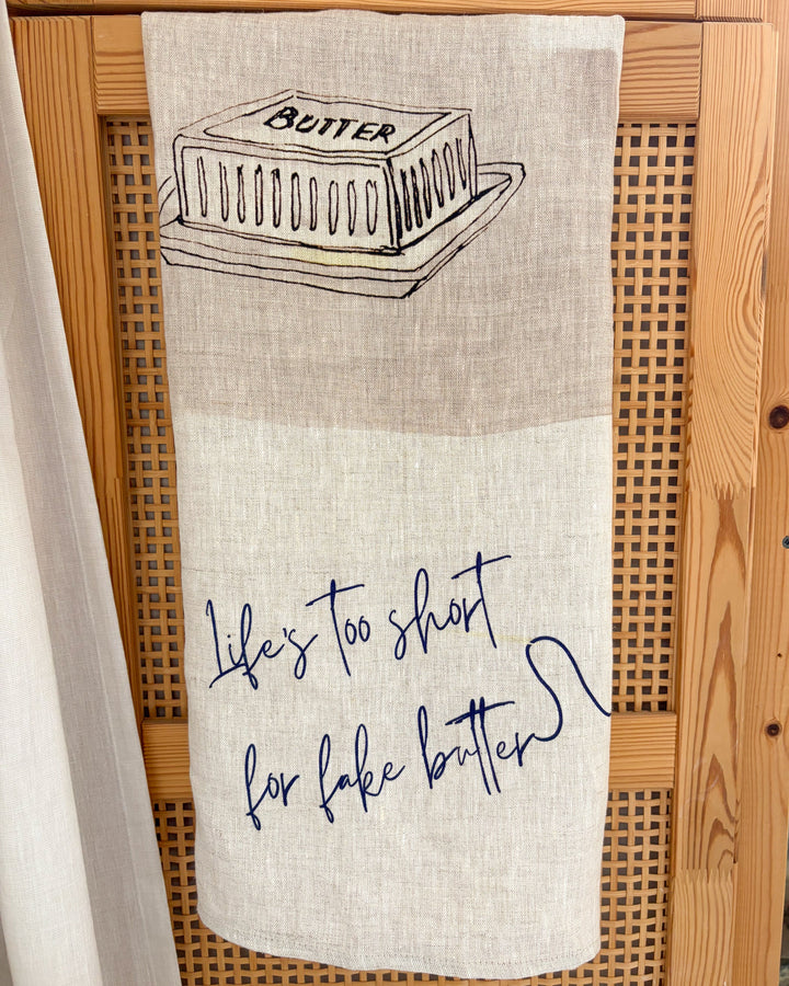 French Linen Tea Towel - Butter