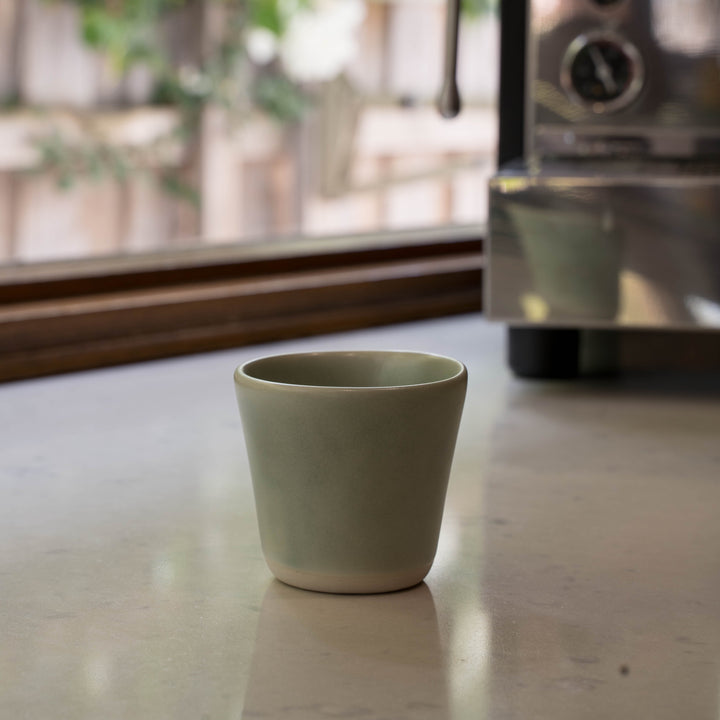 Sage green ceramic espresso cup