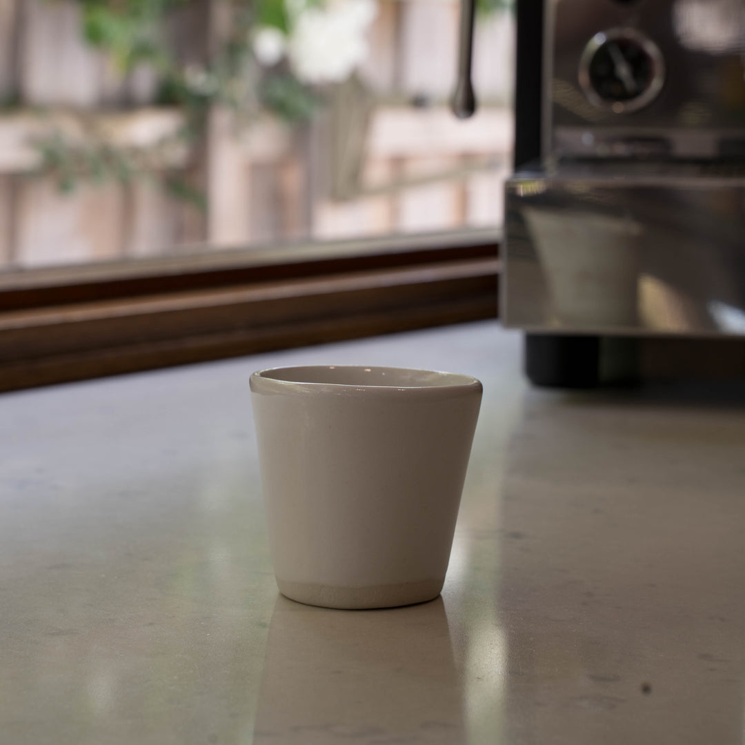 White ceramic espresso cup 