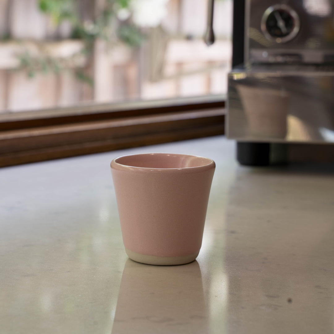 Pink ceramic espresso cup