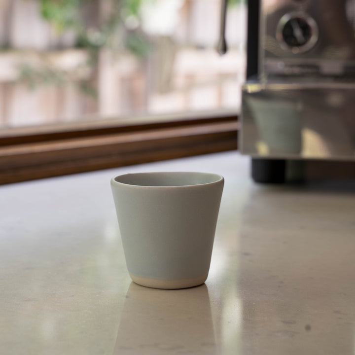 Blue ceramic espresso cup