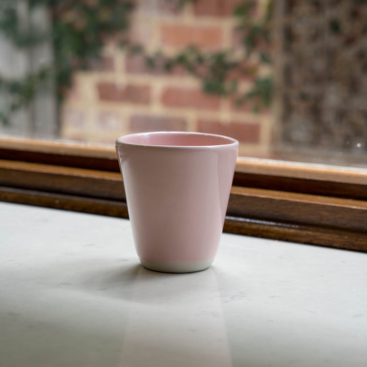 Pink ceramic latte cup