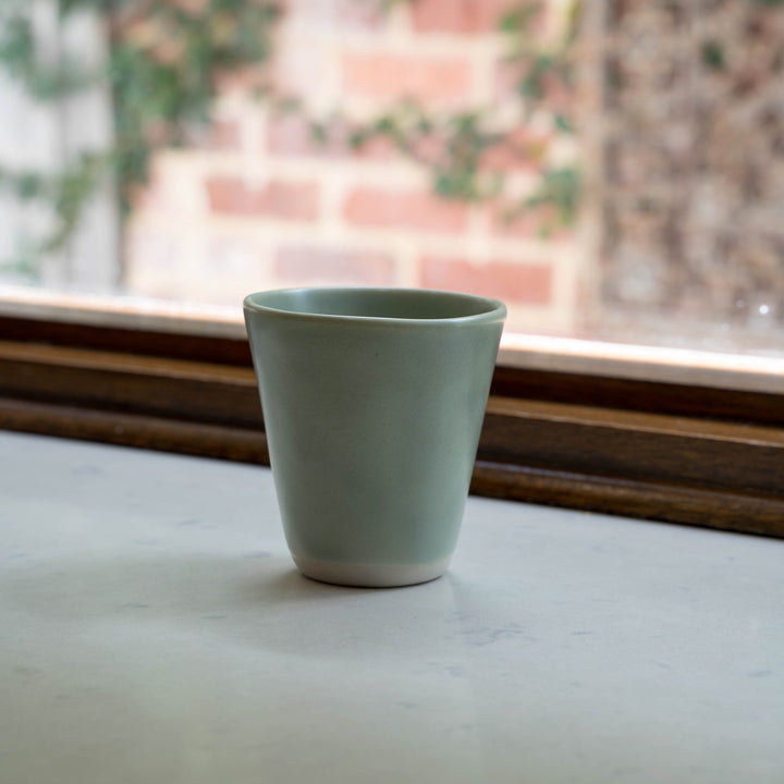 Sage ceramic latte cup