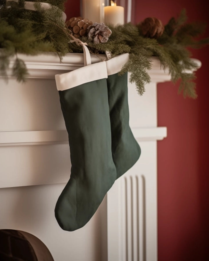 Linen Christmas Stocking