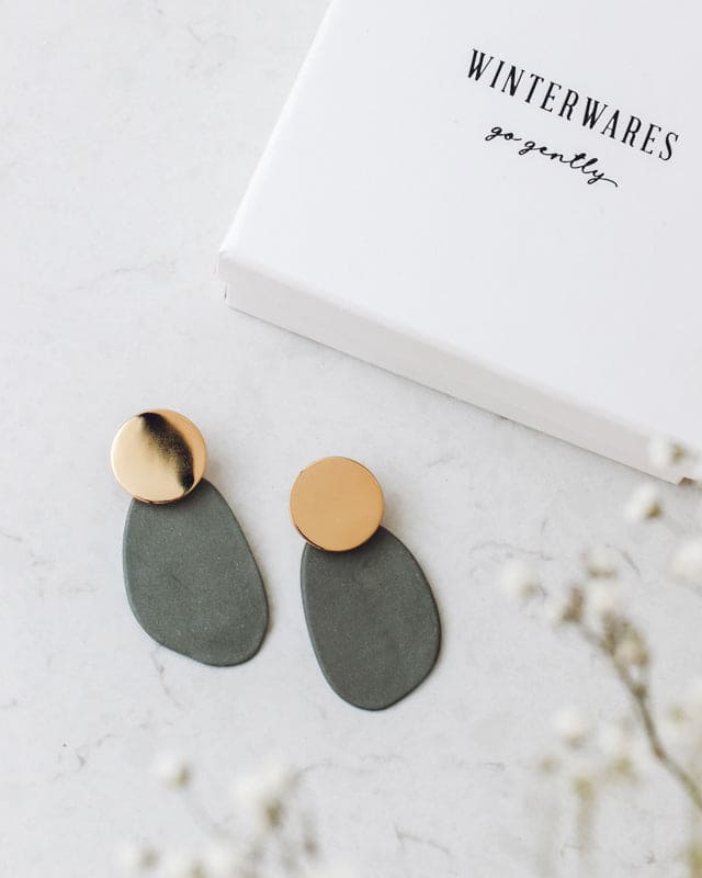 Pebble Porcelain Earrings