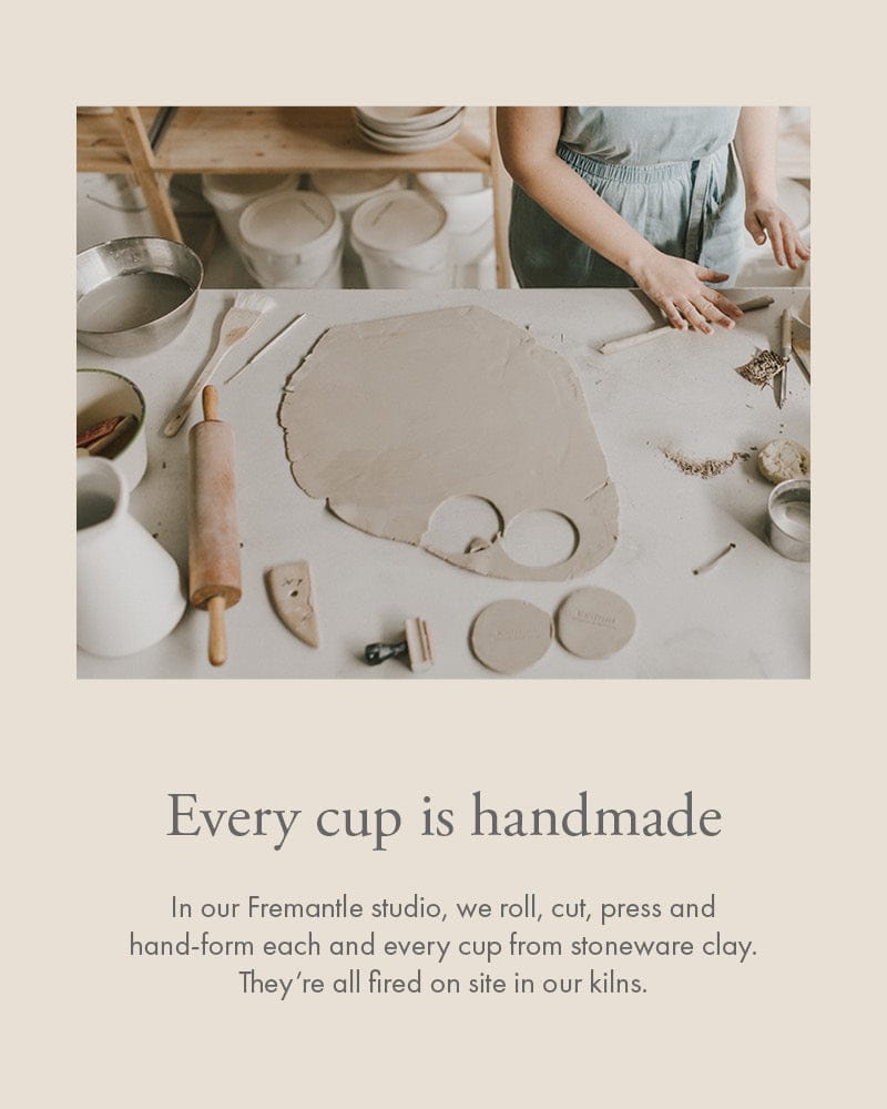 Every cup is handmade in the Winterwares studio in Fremantle