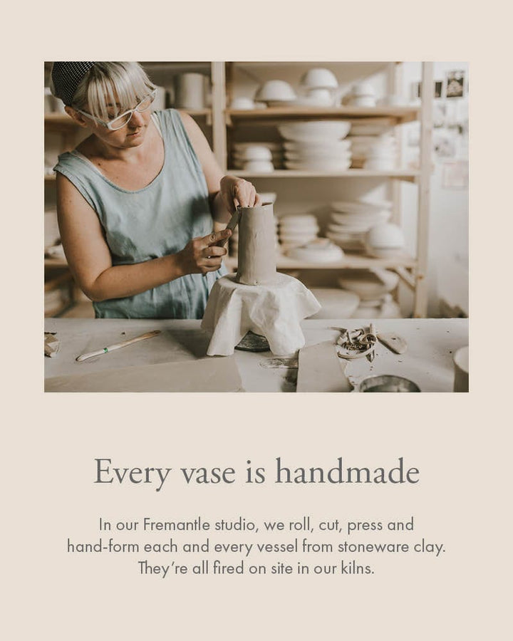 Every vase is handmade in the Winterwares studio in Fremantle